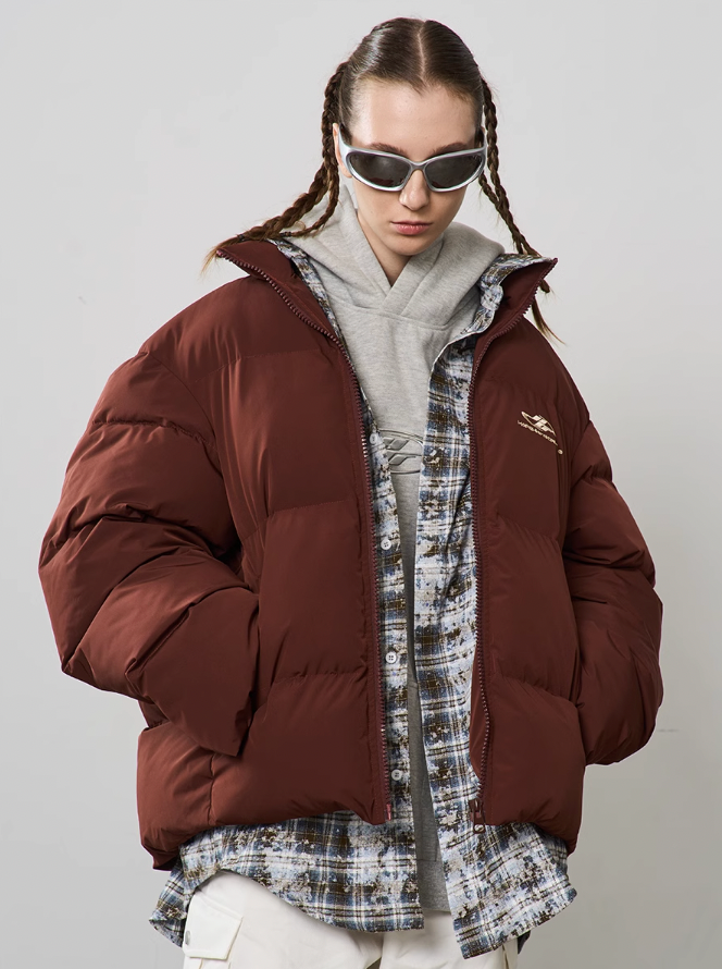 Harsh and Cruel Two Piece Plaid Shirt Down Jacket