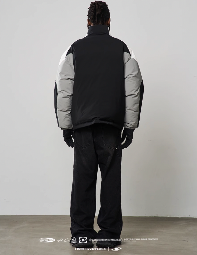 Harsh and Cruel Contrast Stitching Motor Down Jacket