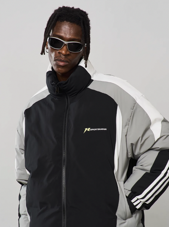 Harsh and Cruel Contrast Stitching Motor Down Jacket