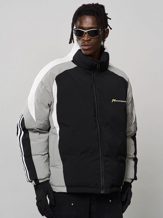 Harsh and Cruel Contrast Stitching Motor Down Jacket
