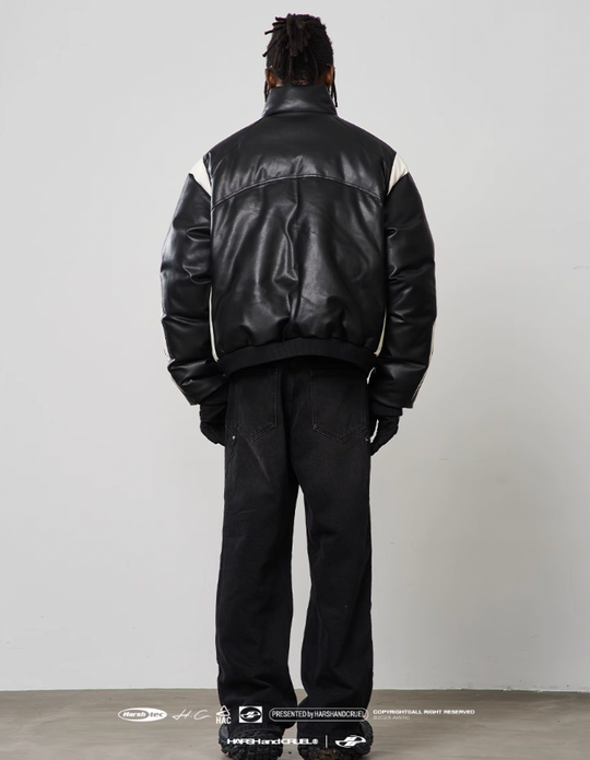 Harsh and Cruel Shooting Star Leather Down Jacket