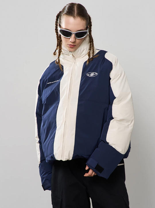 Harsh and Cruel Contrast Color Padded Down Jacket