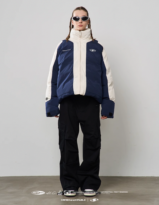Harsh and Cruel Contrast Color Padded Down Jacket