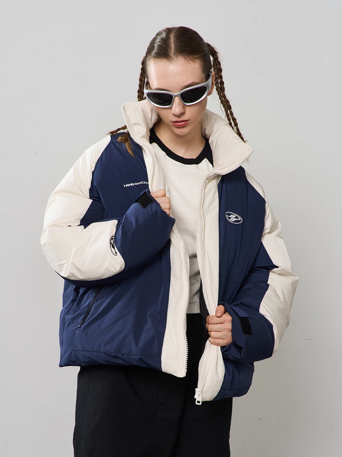Harsh and Cruel Contrast Color Padded Down Jacket