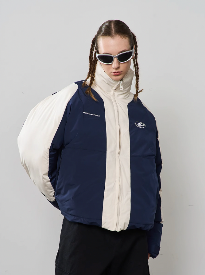 Harsh and Cruel Contrast Color Padded Down Jacket
