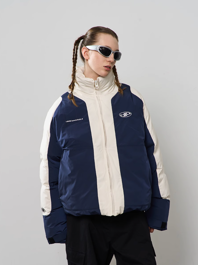Harsh and Cruel Contrast Color Padded Down Jacket
