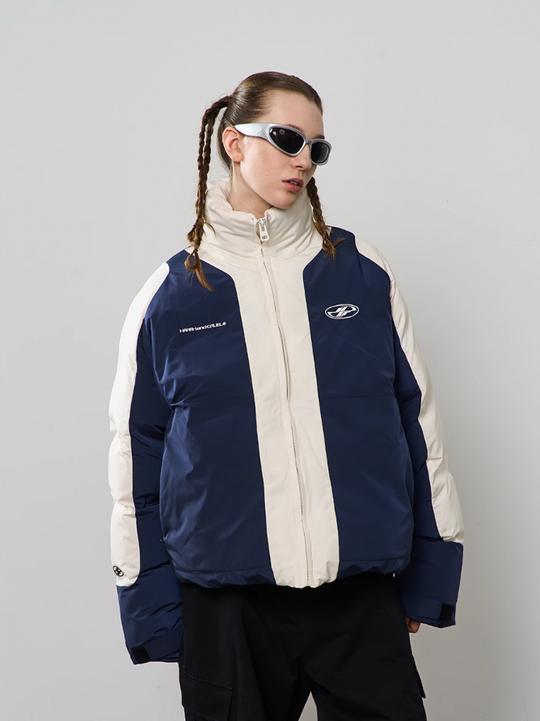 Harsh and Cruel Contrast Color Padded Down Jacket