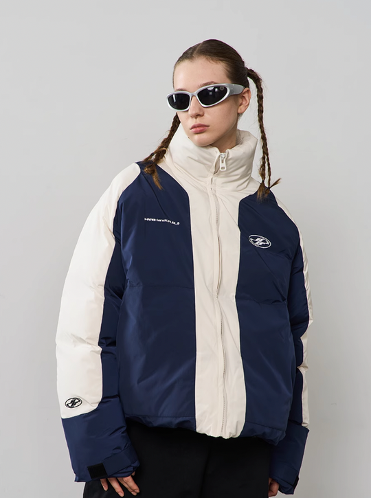 Harsh and Cruel Contrast Color Padded Down Jacket