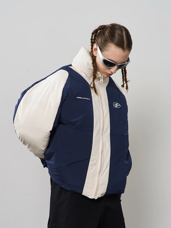 Harsh and Cruel Contrast Color Padded Down Jacket