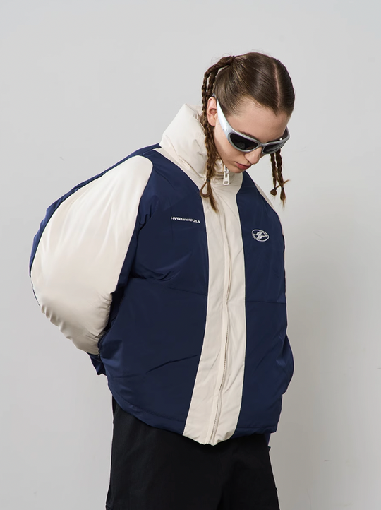Harsh and Cruel Contrast Color Padded Down Jacket
