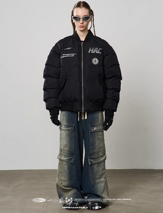 Harsh and Cruel Embroidered Patches MA1 Logo Jacket