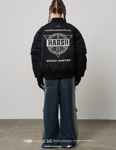 Harsh and Cruel Embroidered Patches MA1 Logo Jacket