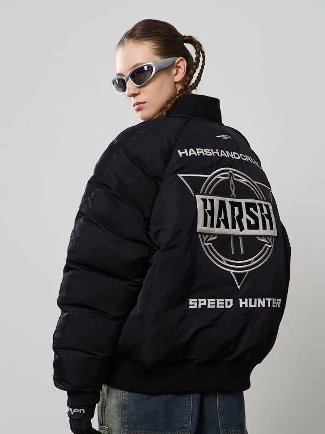 Harsh and Cruel Embroidered Patches MA1 Logo Jacket