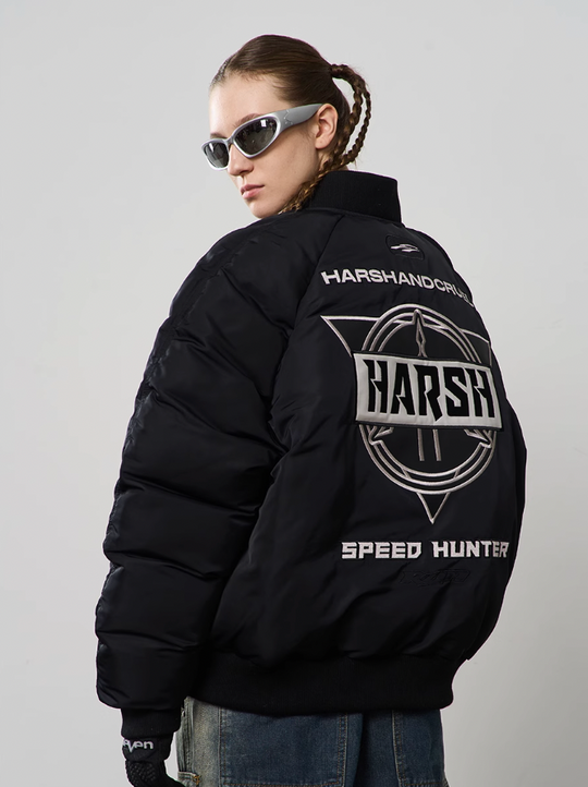 Harsh and Cruel Embroidered Patches MA1 Logo Jacket
