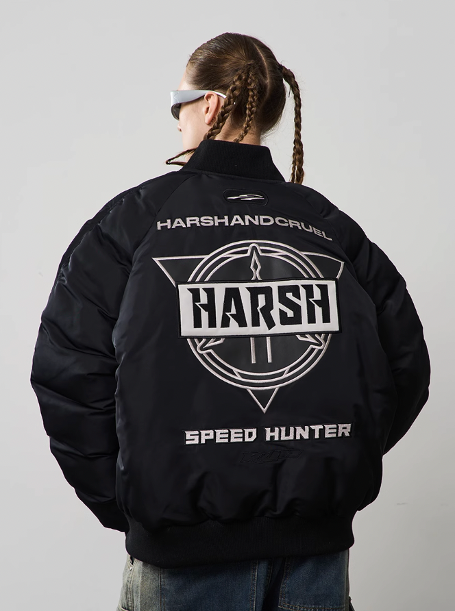 Harsh and Cruel Embroidered Patches MA1 Logo Jacket
