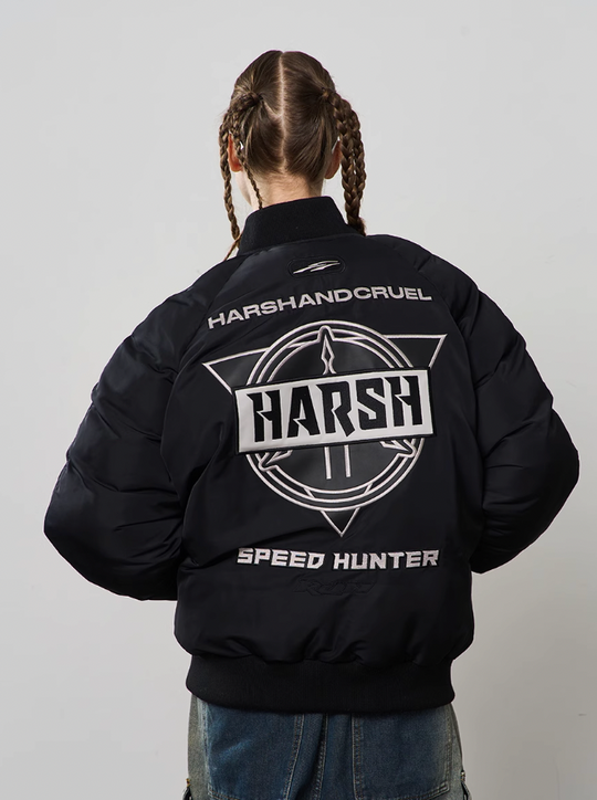 Harsh and Cruel Embroidered Patches MA1 Logo Jacket