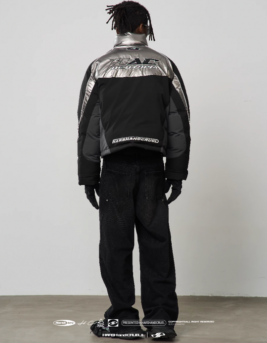 Harsh and Cruel Patchwork Embroidered Racing Down Jacket