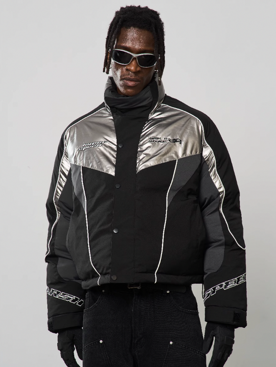 Harsh and Cruel Patchwork Embroidered Racing Down Jacket