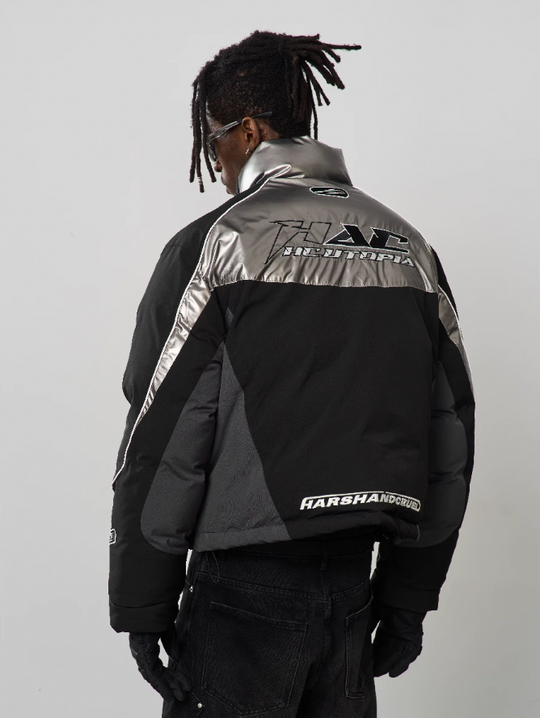 Harsh and Cruel Patchwork Embroidered Racing Down Jacket