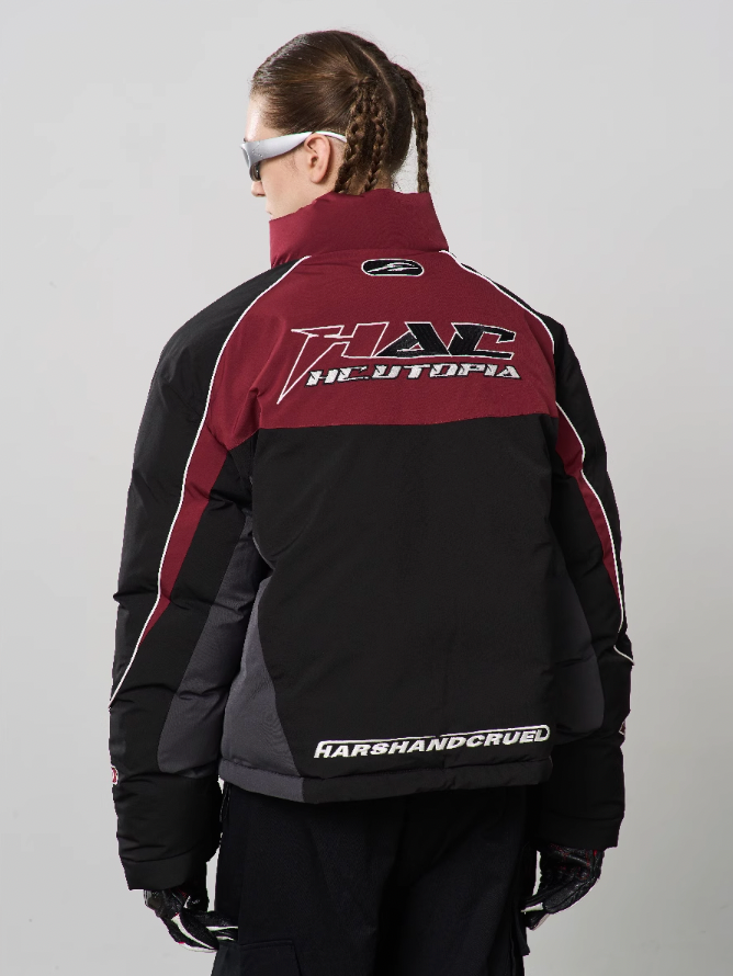 Harsh and Cruel Patchwork Embroidered Racing Down Jacket