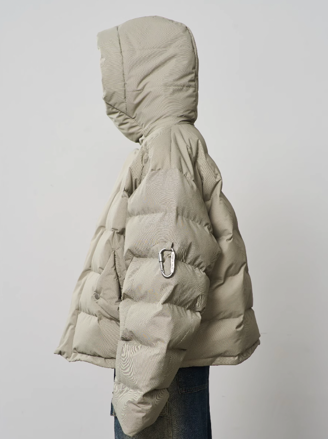 Harsh and Cruel Stand Up Collar Metal Logo Padded Jacket