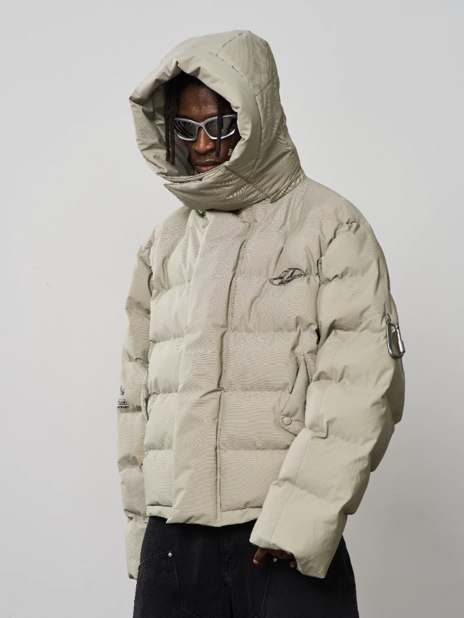 Harsh and Cruel Stand Up Collar Metal Logo Padded Jacket