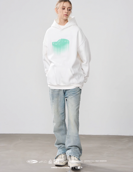Harsh and Cruel Rainbow Dynamic Logos Foam Print Hoodie