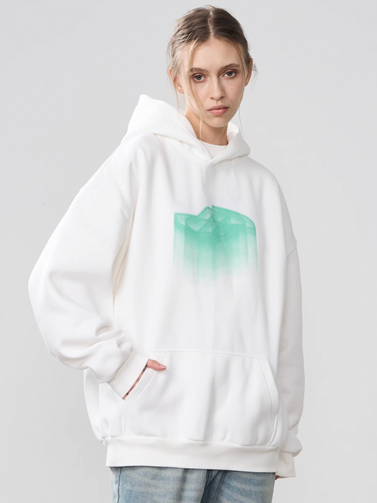 Harsh and Cruel Rainbow Dynamic Logos Foam Print Hoodie