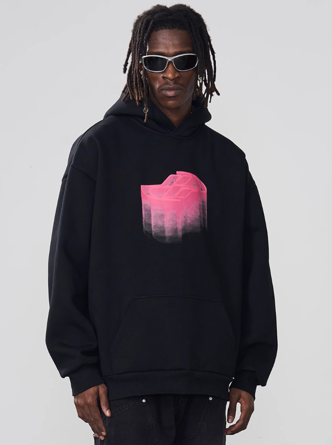 Harsh and Cruel Rainbow Dynamic Logos Foam Print Hoodie