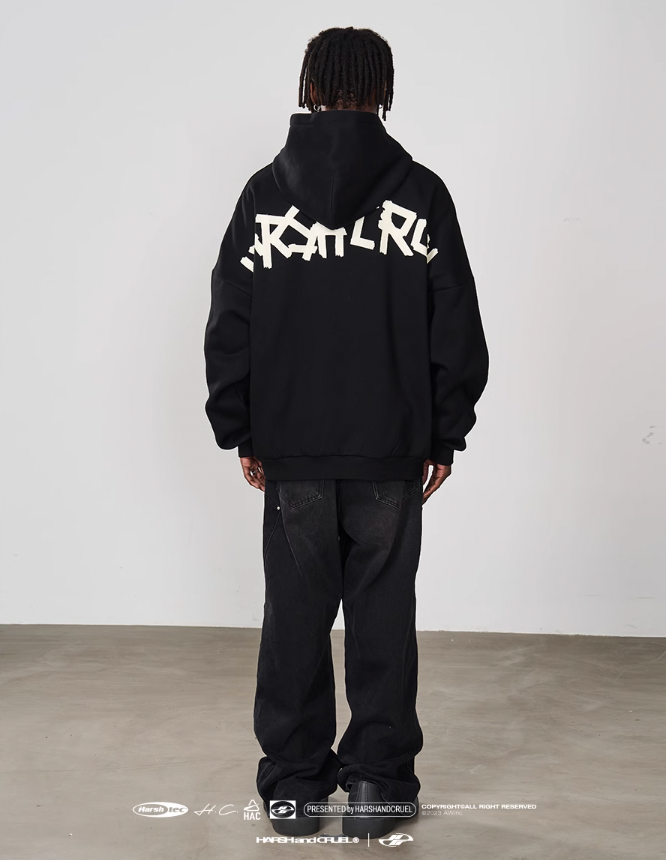 Harsh and Cruel Taped Logo Printed Hoodie