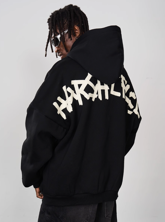 Harsh and Cruel Taped Logo Printed Hoodie