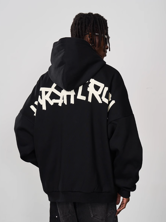 Harsh and Cruel Taped Logo Printed Hoodie