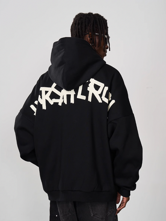 Harsh and Cruel Taped Logo Printed Hoodie