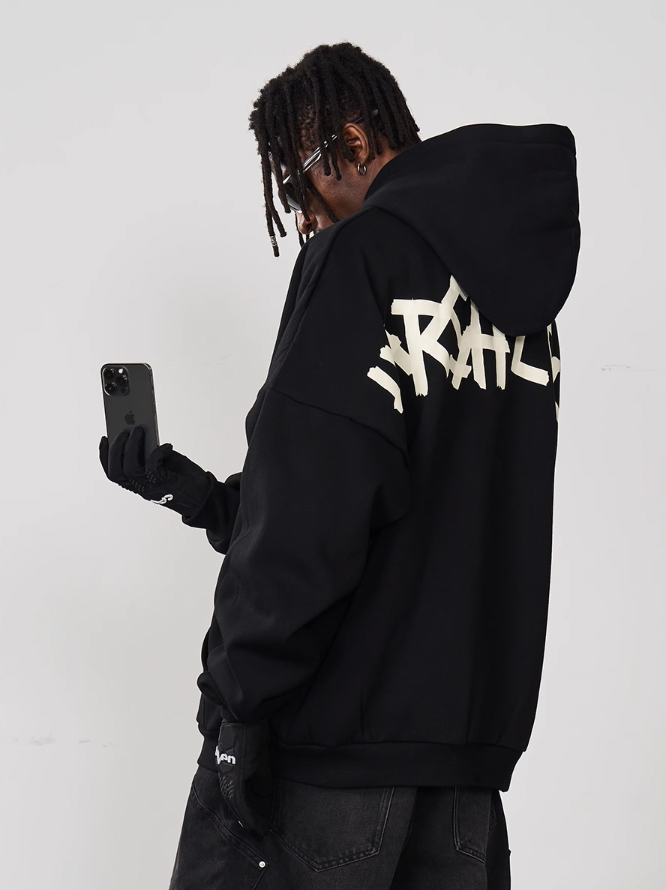 Harsh and Cruel Taped Logo Printed Hoodie
