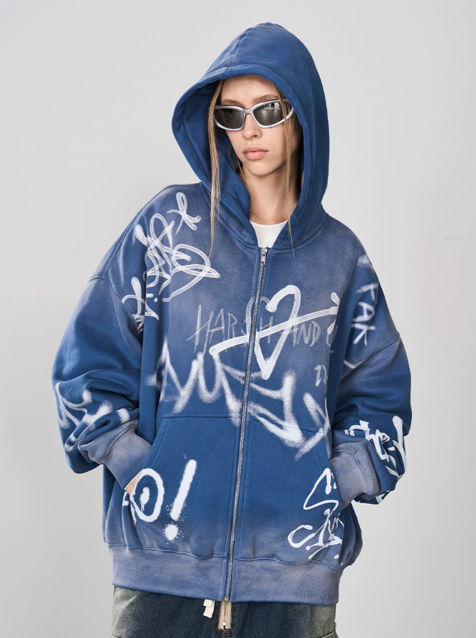Harsh and Cruel Spray Paint Washed Hoodie