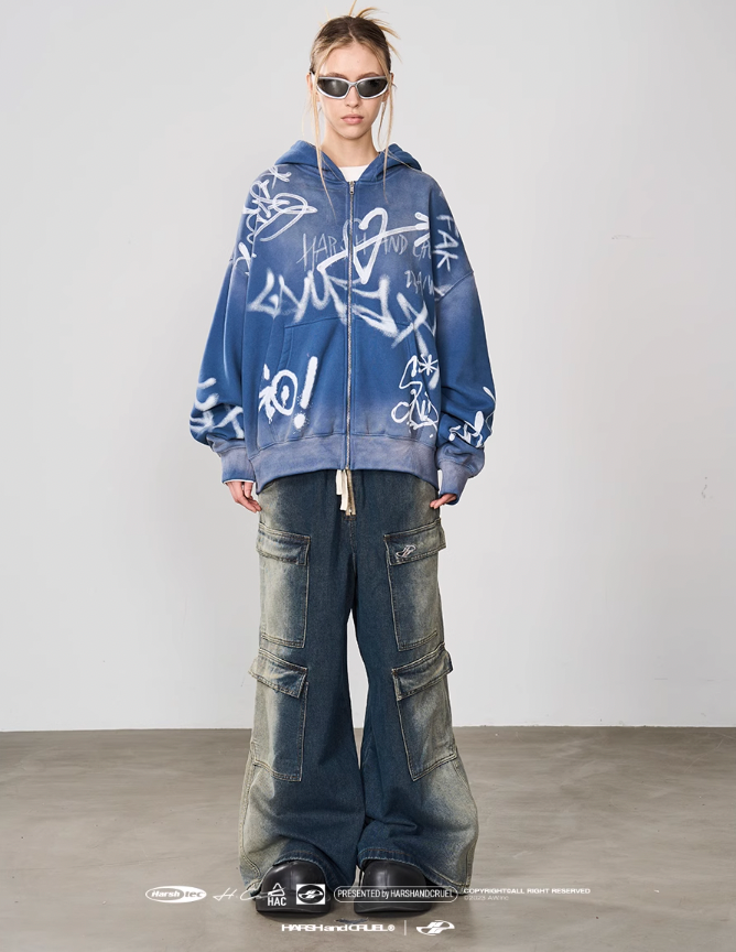 Harsh and Cruel Spray Paint Washed Hoodie