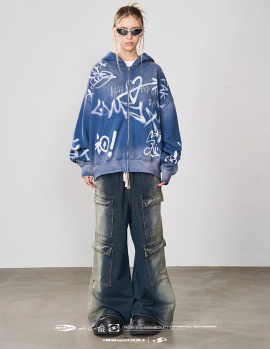 Harsh and Cruel Spray Paint Washed Hoodie