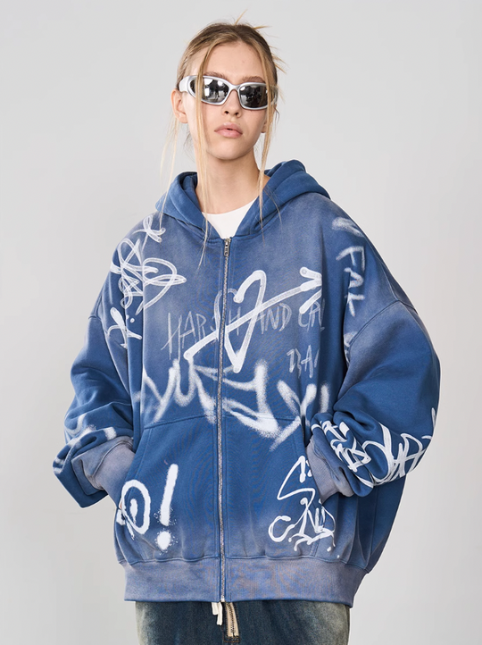 Harsh and Cruel Spray Paint Washed Hoodie – Face 3 Face