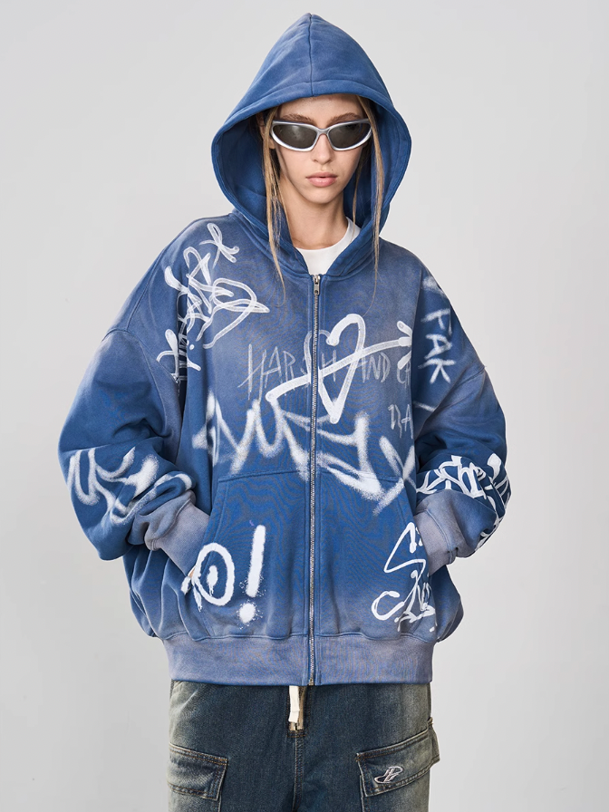 Harsh and Cruel Spray Paint Washed Hoodie