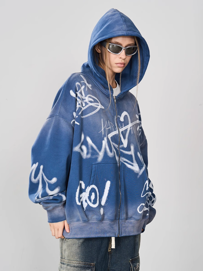 Harsh and Cruel Spray Paint Washed Hoodie