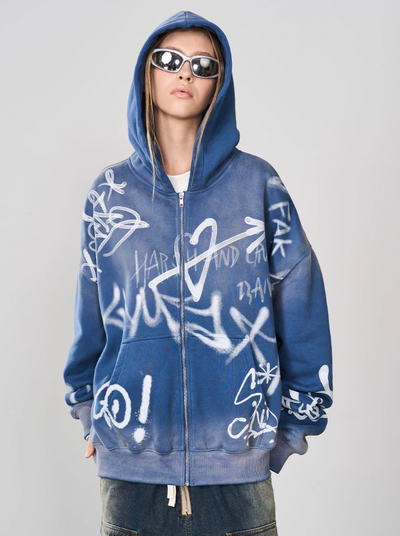Harsh and Cruel Spray Paint Washed Hoodie