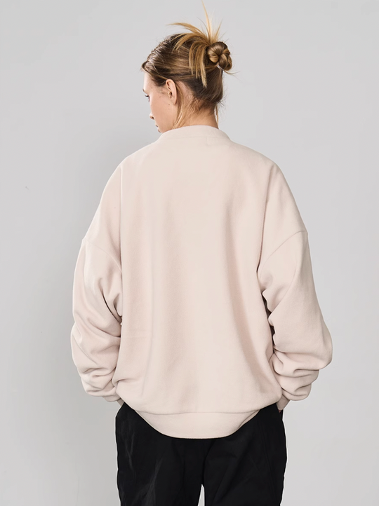 Harsh and Cruel Embroidered Logo Fleece Round Neck Sweater