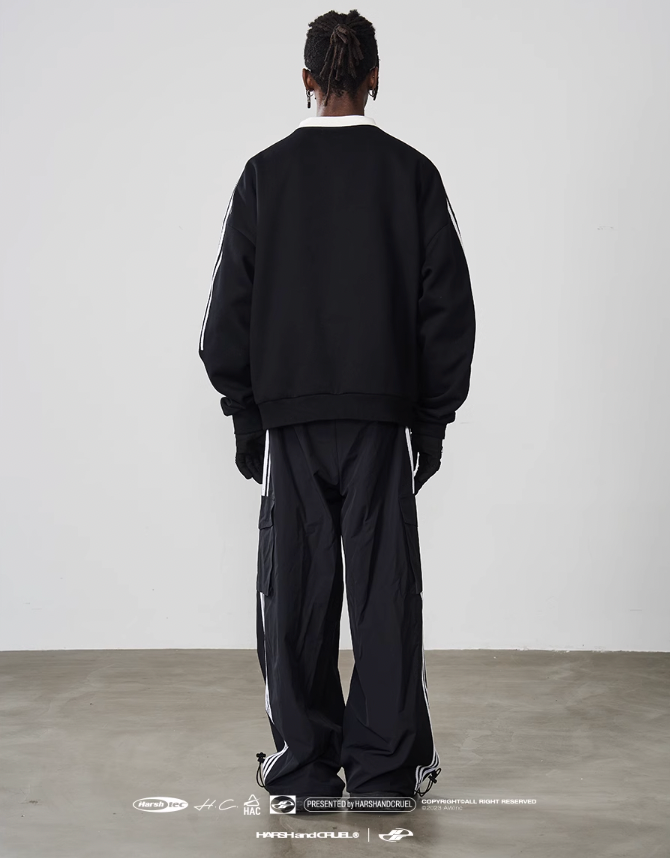 Harsh and Cruel Embroidered Logo Round Neck Sweater