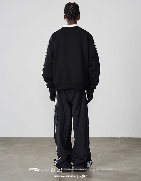 Harsh and Cruel Embroidered Logo Round Neck Sweater