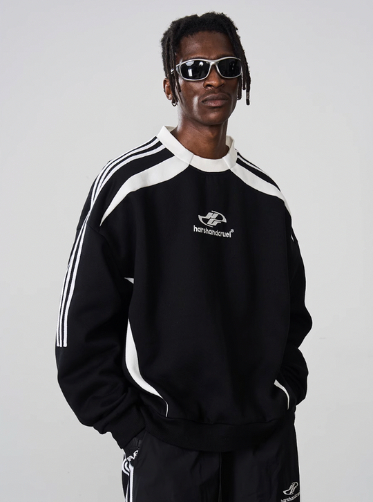 Harsh and Cruel Embroidered Logo Round Neck Sweater