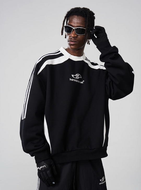 Harsh and Cruel Embroidered Logo Round Neck Sweater