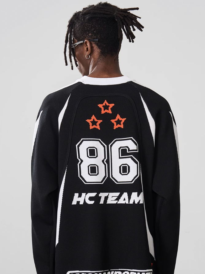 Harsh and Cruel Contrast Splicing Jersey Knit Sweater