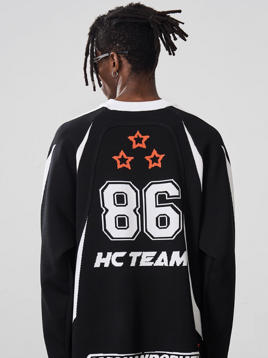 Harsh and Cruel Contrast Splicing Jersey Knit Sweater