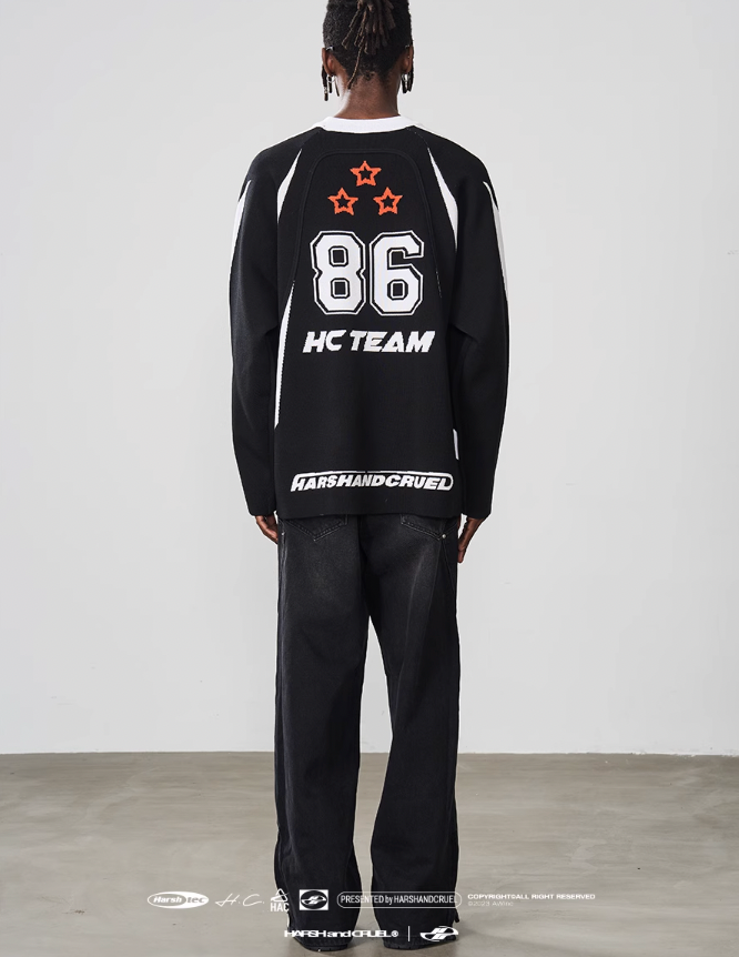 Harsh and Cruel Contrast Splicing Jersey Knit Sweater