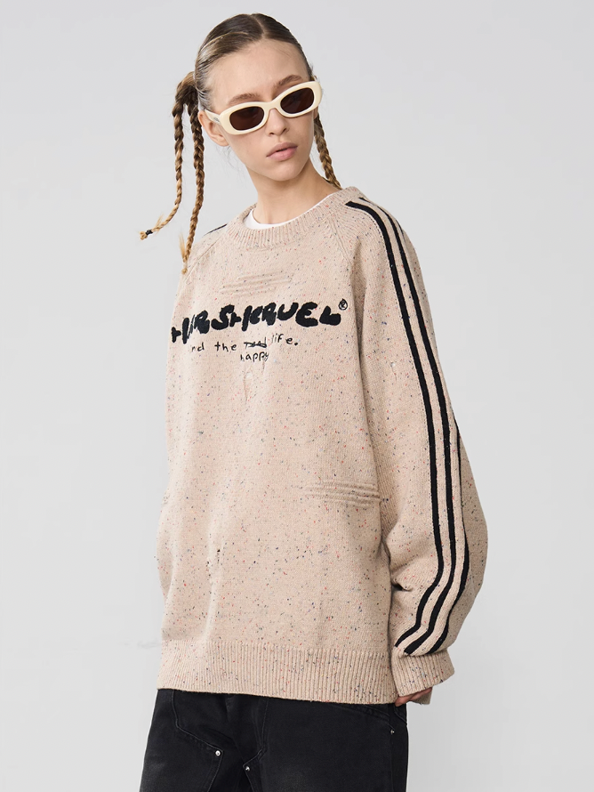 Harsh and Cruel Embroidered Knit Logo Sweater